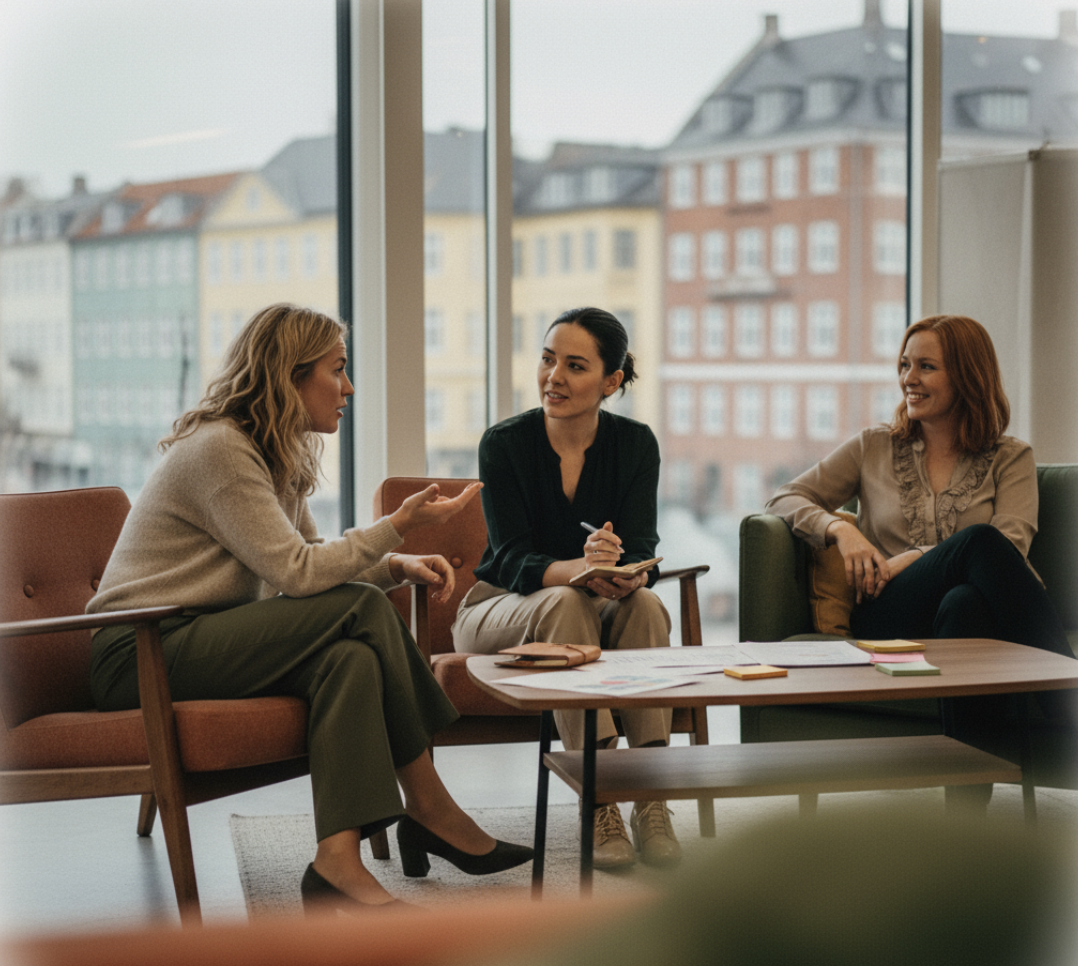 Professional women collaborating in modern office